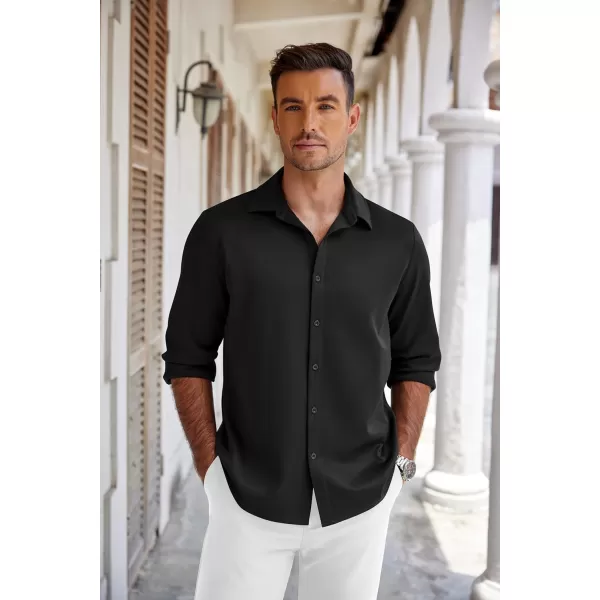 COOFANDY Men's Long Sleeve Wrinkle Free Shirts Button Down Casual Stretch Dress Shirt