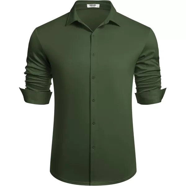 COOFANDY Men's Long Sleeve Wrinkle Free Shirts Button Down Casual Stretch Dress Shirt