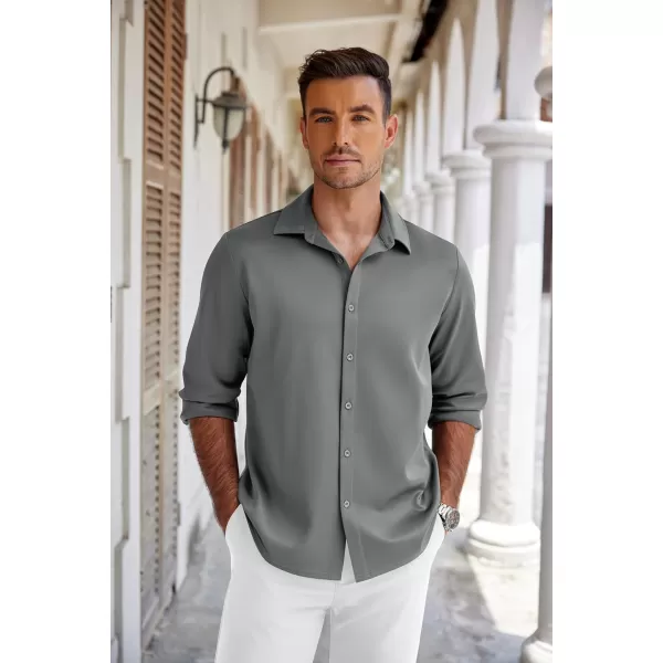 COOFANDY Men's Long Sleeve Wrinkle Free Shirts Button Down Casual Stretch Dress Shirt
