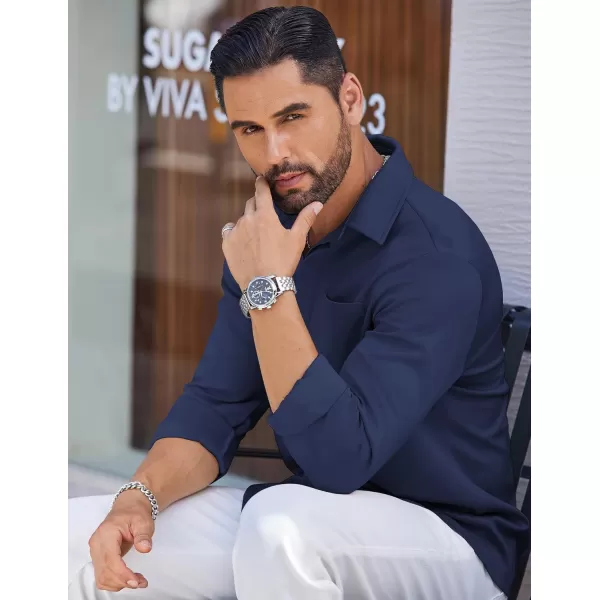 COOFANDY Men's Long Sleeve Wrinkle Free Shirts Casual Button Down Shirts Untucked Dress Shirt
