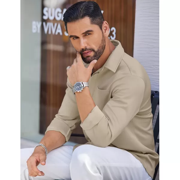 COOFANDY Men's Long Sleeve Wrinkle Free Shirts Casual Button Down Shirts Untucked Dress Shirt