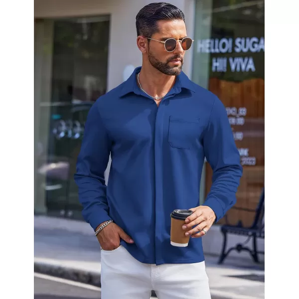COOFANDY Men's Long Sleeve Wrinkle Free Shirts Casual Button Down Shirts Untucked Dress Shirt