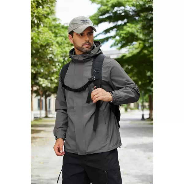 COOFANDY Men's Packable Rain Jackets Waterproof With Hood Lightweight Shell Raincoat Windbreaker For Cycling Golf Travel