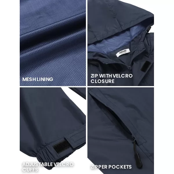 COOFANDY Men's Packable Rain Jackets Waterproof With Hood Lightweight Shell Raincoat Windbreaker For Cycling Golf Travel