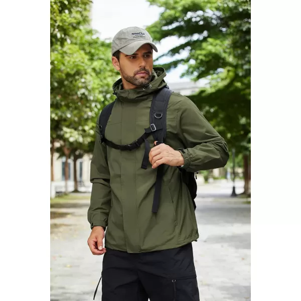 COOFANDY Men's Packable Rain Jackets Waterproof With Hood Lightweight Shell Raincoat Windbreaker For Cycling Golf Travel