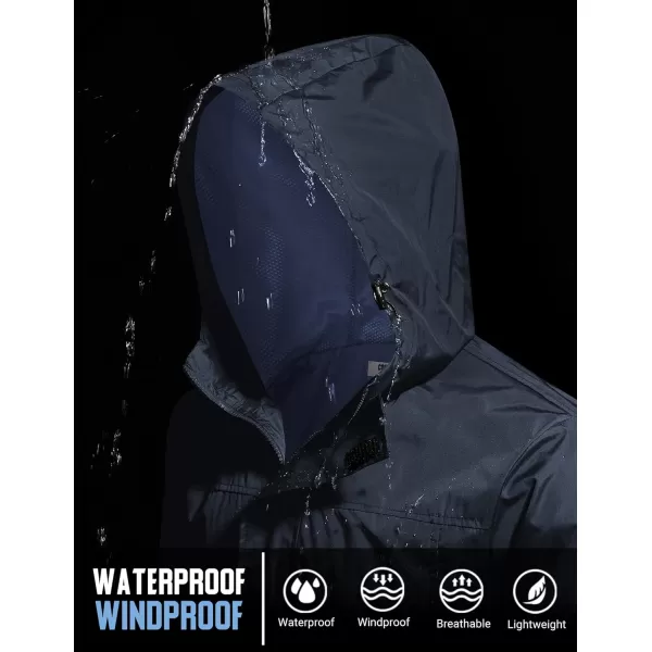 COOFANDY Men's Packable Rain Jackets Waterproof With Hood Lightweight Shell Raincoat Windbreaker For Cycling Golf Travel