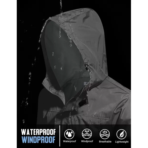 COOFANDY Men's Packable Rain Jackets Waterproof With Hood Lightweight Shell Raincoat Windbreaker For Cycling Golf Travel