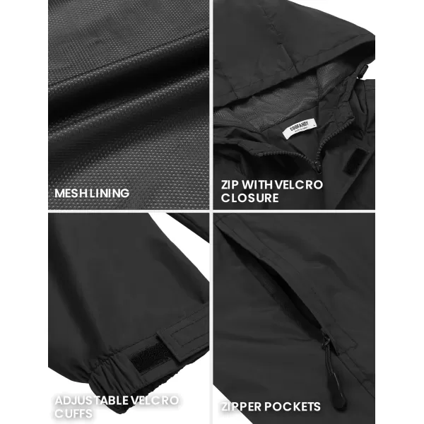 COOFANDY Men's Packable Rain Jackets Waterproof With Hood Lightweight Shell Raincoat Windbreaker For Cycling Golf Travel