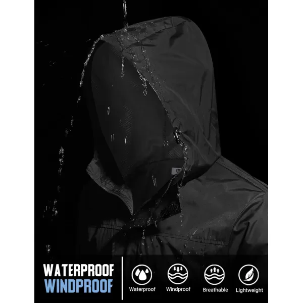 COOFANDY Men's Packable Rain Jackets Waterproof With Hood Lightweight Shell Raincoat Windbreaker For Cycling Golf Travel