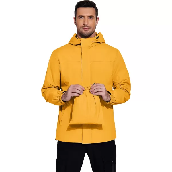 COOFANDY Men's Packable Rain Jackets Waterproof With Hood Lightweight Shell Raincoat Windbreaker For Cycling Golf Travel