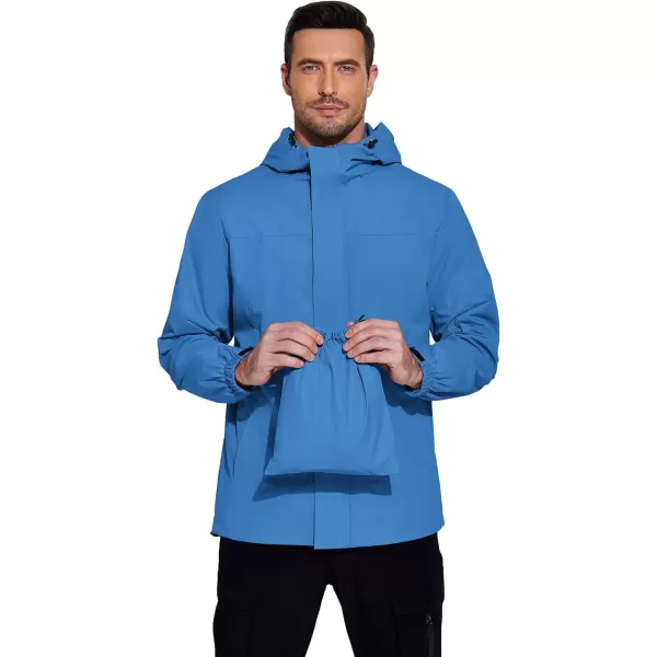 COOFANDY Men's Packable Rain Jackets Waterproof With Hood Lightweight Shell Raincoat Windbreaker For Cycling Golf Travel