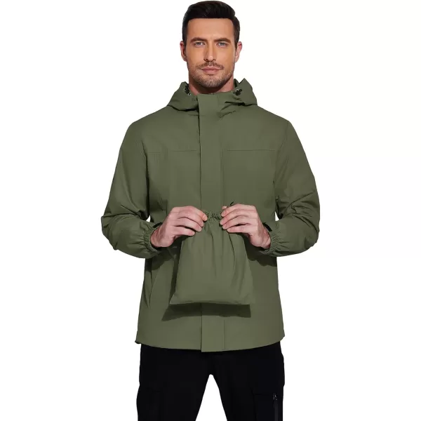 COOFANDY Men's Packable Rain Jackets Waterproof With Hood Lightweight Shell Raincoat Windbreaker For Cycling Golf Travel