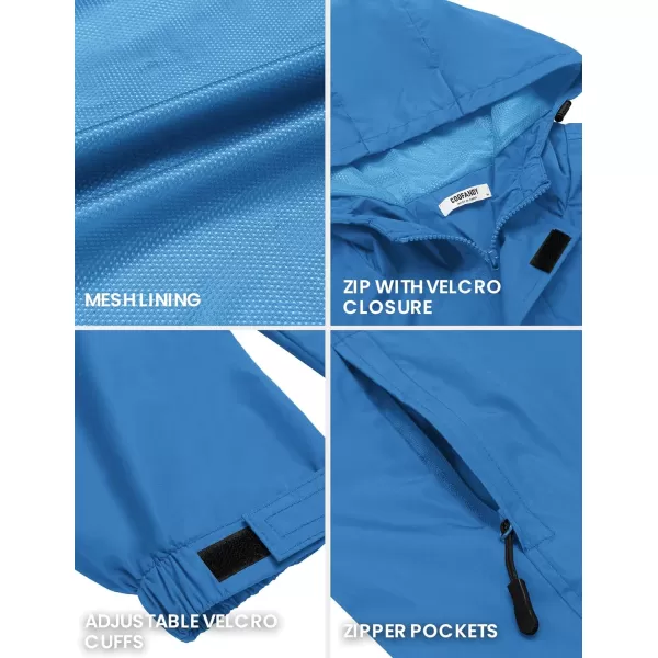 COOFANDY Men's Packable Rain Jackets Waterproof With Hood Lightweight Shell Raincoat Windbreaker For Cycling Golf Travel