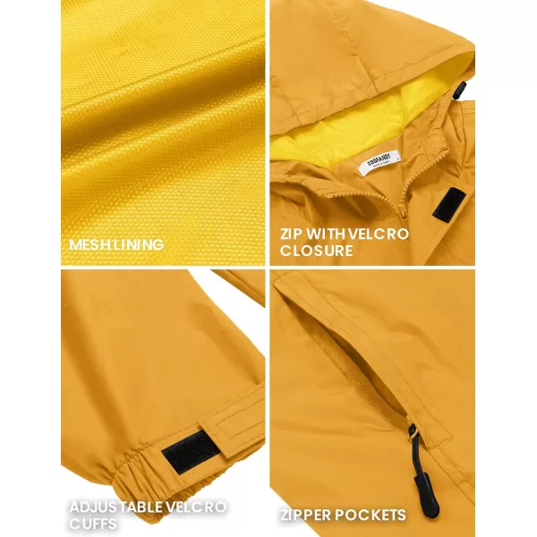 COOFANDY Men's Packable Rain Jackets Waterproof With Hood Lightweight Shell Raincoat Windbreaker For Cycling Golf Travel