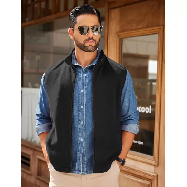 COOFANDY Men's Polar Fleece Vest Outerwear Golf Vests Casual Lightweight Sleeveless Jacket with Full Zipper
