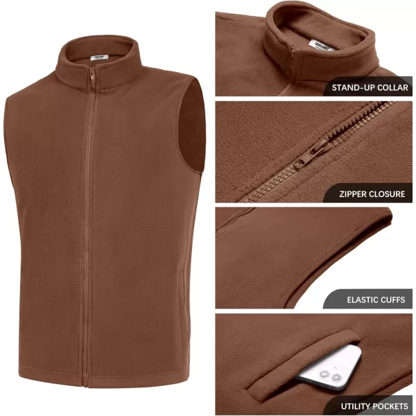 COOFANDY Men's Polar Fleece Vest Outerwear Golf Vests Casual Lightweight Sleeveless Jacket with Full Zipper