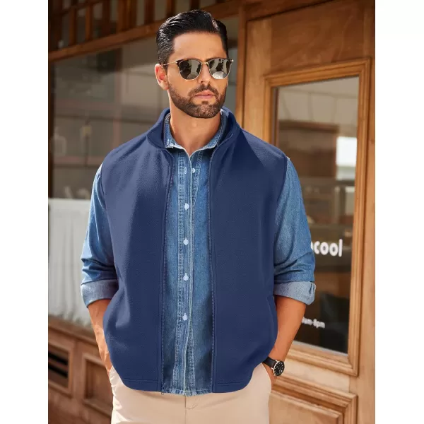 COOFANDY Men's Polar Fleece Vest Outerwear Golf Vests Casual Lightweight Sleeveless Jacket with Full Zipper