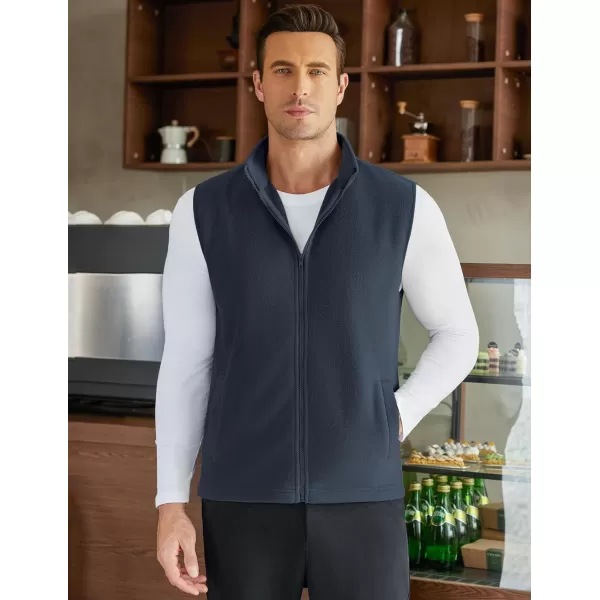 COOFANDY Men's Polar Fleece Vest Outerwear Golf Vests Casual Lightweight Sleeveless Jacket with Full Zipper