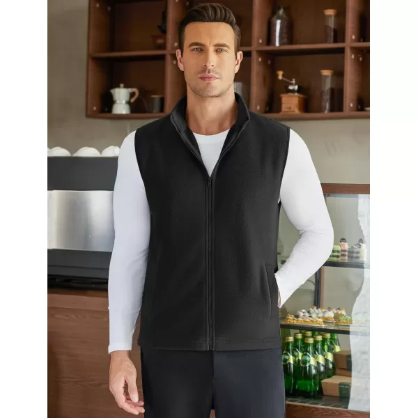 COOFANDY Men's Polar Fleece Vest Outerwear Golf Vests Casual Lightweight Sleeveless Jacket with Full Zipper