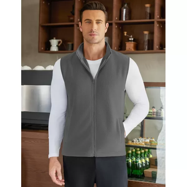 COOFANDY Men's Polar Fleece Vest Outerwear Golf Vests Casual Lightweight Sleeveless Jacket with Full Zipper