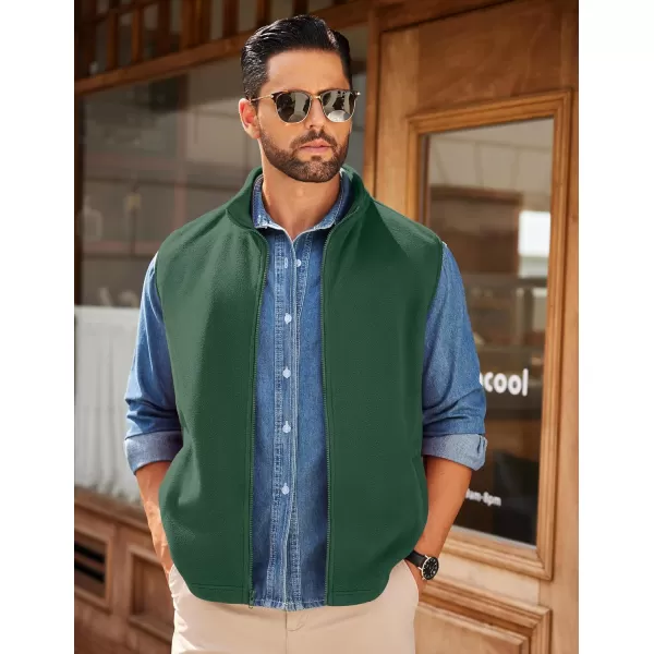 COOFANDY Men's Polar Fleece Vest Outerwear Golf Vests Casual Lightweight Sleeveless Jacket with Full Zipper