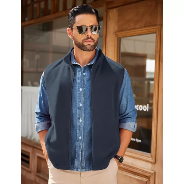 COOFANDY Men's Polar Fleece Vest Outerwear Golf Vests Casual Lightweight Sleeveless Jacket with Full Zipper