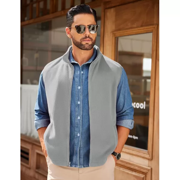 COOFANDY Men's Polar Fleece Vest Outerwear Golf Vests Casual Lightweight Sleeveless Jacket with Full Zipper