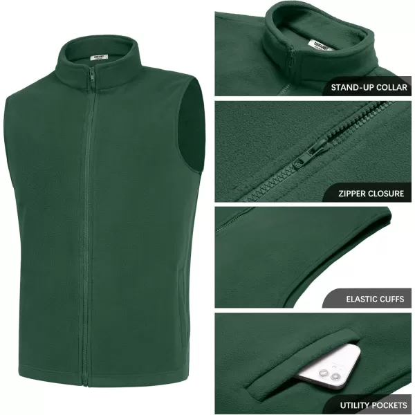COOFANDY Men's Polar Fleece Vest Outerwear Golf Vests Casual Lightweight Sleeveless Jacket with Full Zipper