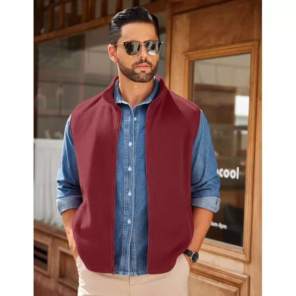 COOFANDY Men's Polar Fleece Vest Outerwear Golf Vests Casual Lightweight Sleeveless Jacket with Full Zipper