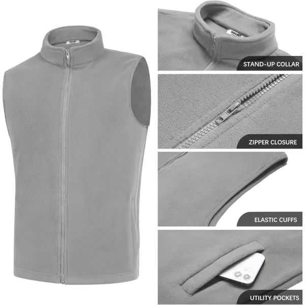 COOFANDY Men's Polar Fleece Vest Outerwear Golf Vests Casual Lightweight Sleeveless Jacket with Full Zipper