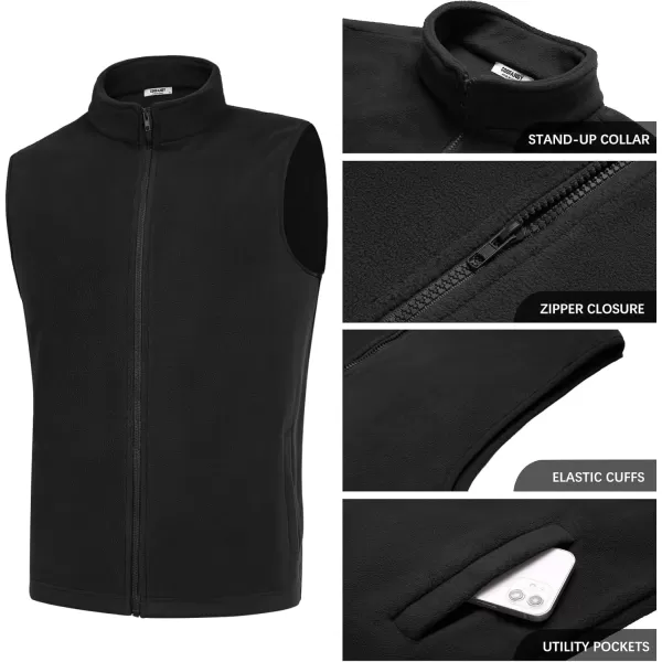 COOFANDY Men's Polar Fleece Vest Outerwear Golf Vests Casual Lightweight Sleeveless Jacket with Full Zipper