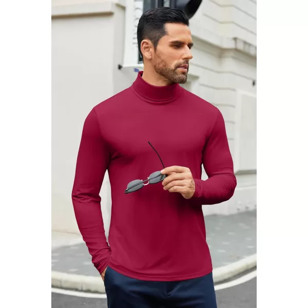 COOFANDY Men's Slim Fit Basic Turtleneck T-Shirt Long Sleeve Solid T Shirts Casual Knit Pullover Thermal Tops