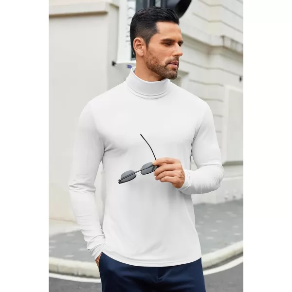 COOFANDY Men's Slim Fit Basic Turtleneck T-Shirt Long Sleeve Solid T Shirts Casual Knit Pullover Thermal Tops