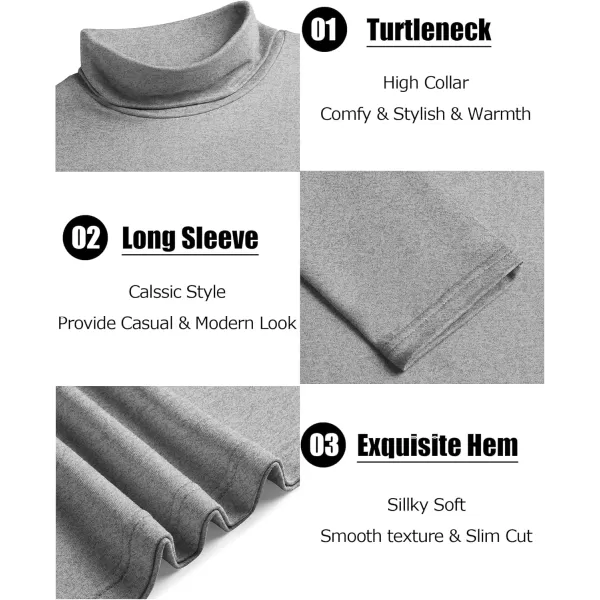 COOFANDY Men's Slim Fit Basic Turtleneck T-Shirt Long Sleeve Solid T Shirts Casual Knit Pullover Thermal Tops