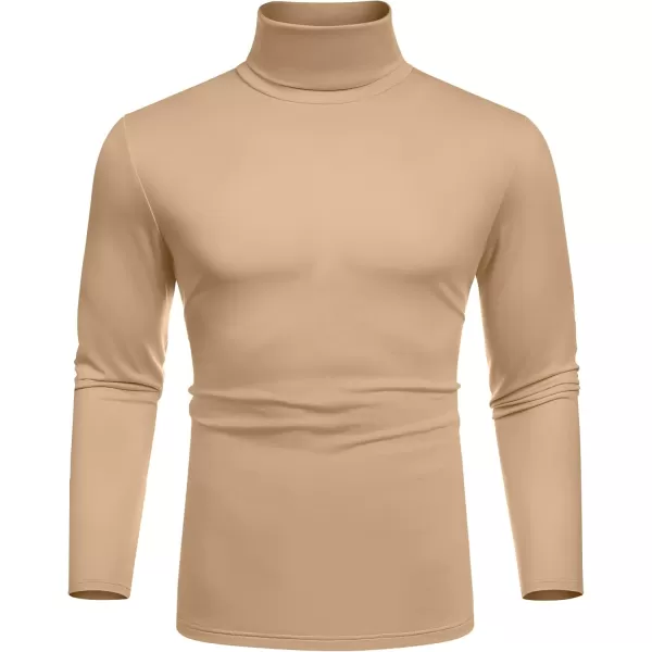 COOFANDY Men's Slim Fit Basic Turtleneck T-Shirt Long Sleeve Solid T Shirts Casual Knit Pullover Thermal Tops