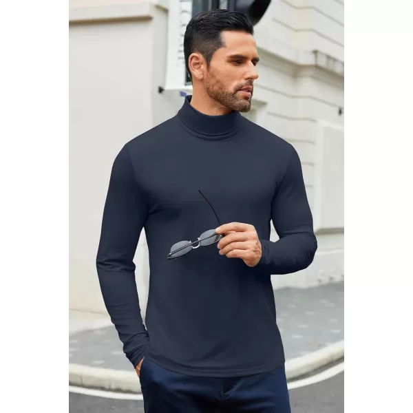 COOFANDY Men's Slim Fit Basic Turtleneck T-Shirt Long Sleeve Solid T Shirts Casual Knit Pullover Thermal Tops