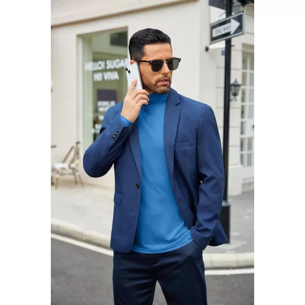 COOFANDY Men's Slim Fit Basic Turtleneck T-Shirt Long Sleeve Solid T Shirts Casual Knit Pullover Thermal Tops