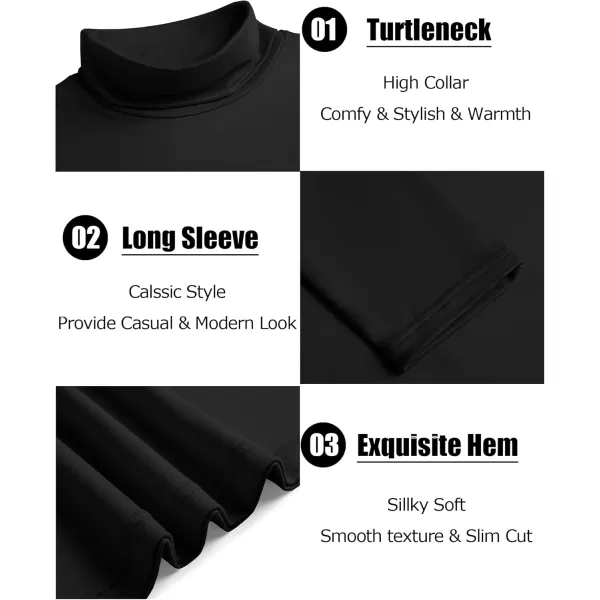 COOFANDY Men's Slim Fit Basic Turtleneck T-Shirt Long Sleeve Solid T Shirts Casual Knit Pullover Thermal Tops