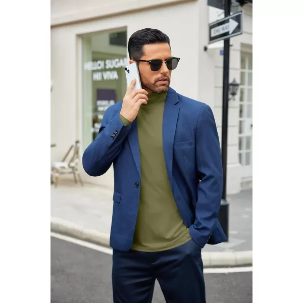 COOFANDY Men's Slim Fit Basic Turtleneck T-Shirt Long Sleeve Solid T Shirts Casual Knit Pullover Thermal Tops