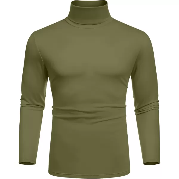 COOFANDY Men's Slim Fit Basic Turtleneck T-Shirt Long Sleeve Solid T Shirts Casual Knit Pullover Thermal Tops