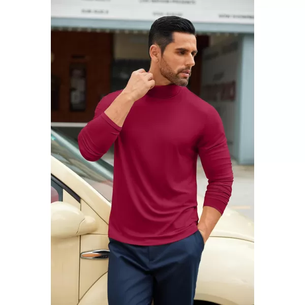 COOFANDY Men's Slim Fit Basic Turtleneck T-Shirt Long Sleeve Solid T Shirts Casual Knit Pullover Thermal Tops