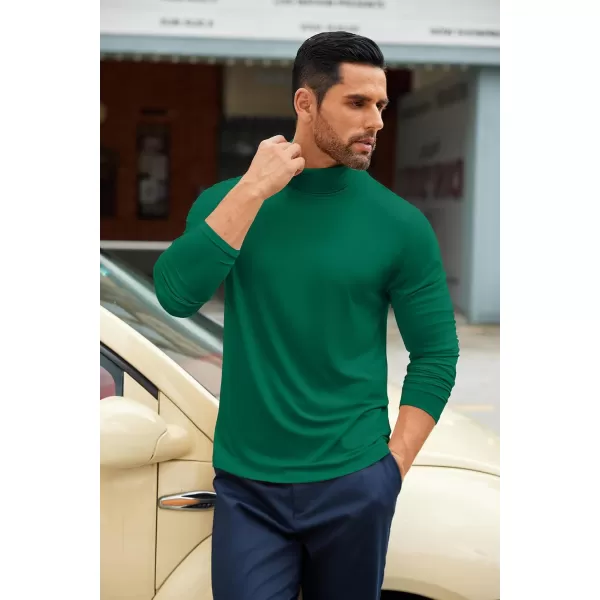 COOFANDY Men's Slim Fit Basic Turtleneck T-Shirt Long Sleeve Solid T Shirts Casual Knit Pullover Thermal Tops