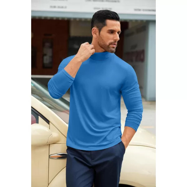 COOFANDY Men's Slim Fit Basic Turtleneck T-Shirt Long Sleeve Solid T Shirts Casual Knit Pullover Thermal Tops