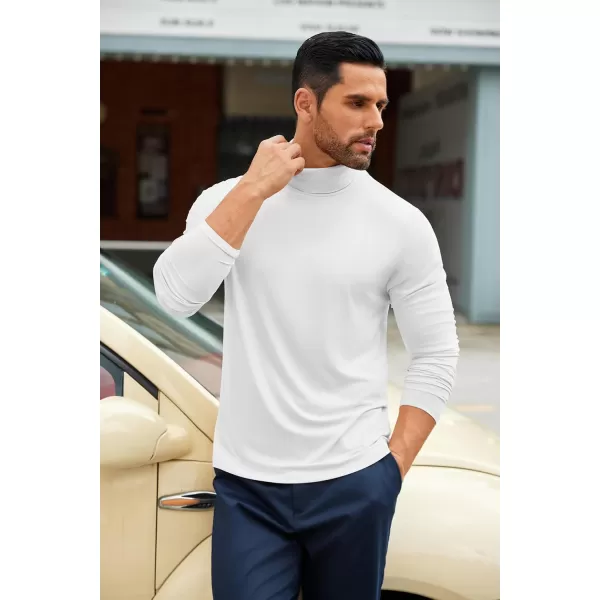 COOFANDY Men's Slim Fit Basic Turtleneck T-Shirt Long Sleeve Solid T Shirts Casual Knit Pullover Thermal Tops
