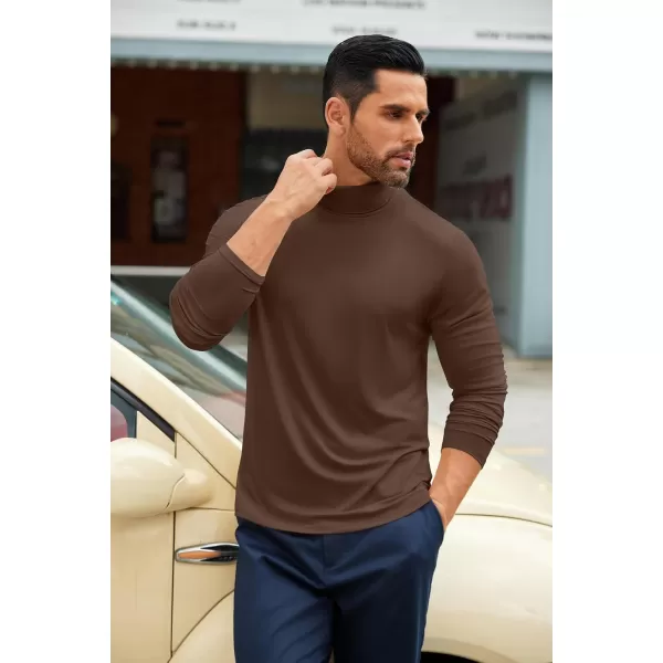 COOFANDY Men's Slim Fit Basic Turtleneck T-Shirt Long Sleeve Solid T Shirts Casual Knit Pullover Thermal Tops