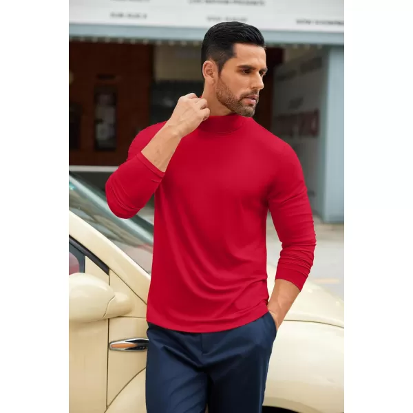 COOFANDY Men's Slim Fit Basic Turtleneck T-Shirt Long Sleeve Solid T Shirts Casual Knit Pullover Thermal Tops
