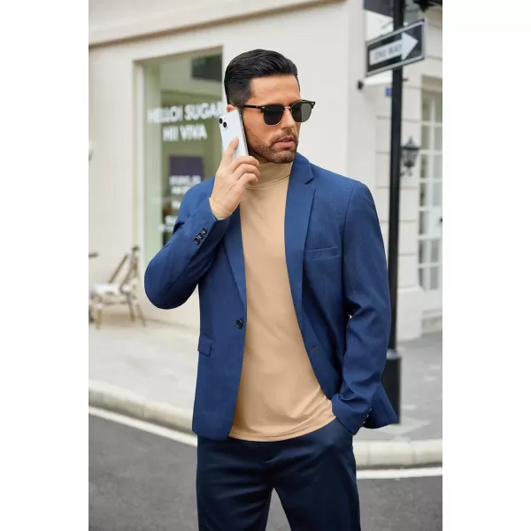 COOFANDY Men's Slim Fit Basic Turtleneck T-Shirt Long Sleeve Solid T Shirts Casual Knit Pullover Thermal Tops
