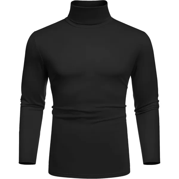 COOFANDY Men's Slim Fit Basic Turtleneck T-Shirt Long Sleeve Solid T Shirts Casual Knit Pullover Thermal Tops