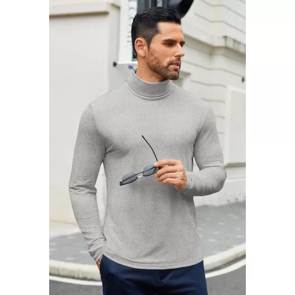 COOFANDY Men's Slim Fit Basic Turtleneck T-Shirt Long Sleeve Solid T Shirts Casual Knit Pullover Thermal Tops)