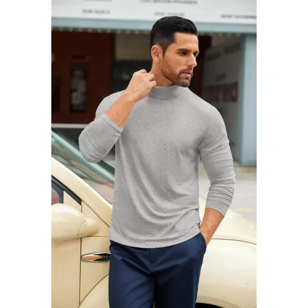 COOFANDY Men's Slim Fit Basic Turtleneck T-Shirt Long Sleeve Solid T Shirts Casual Knit Pullover Thermal Tops